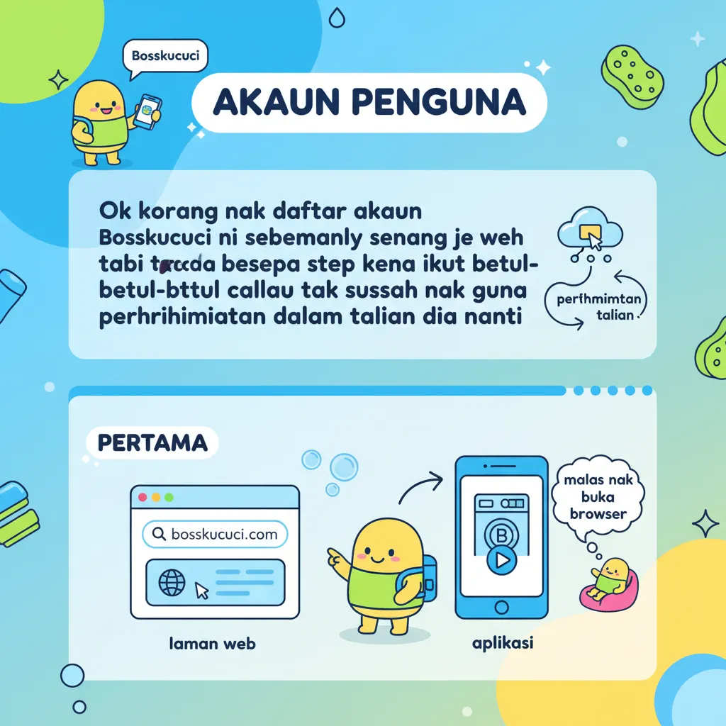 Cara Daftar Akaun Pengguna Bosskucuci